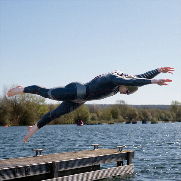 2026 HUUB Mens Aegis XV Swim Wetsuit 3:5 AEGXV35 - Black / Red